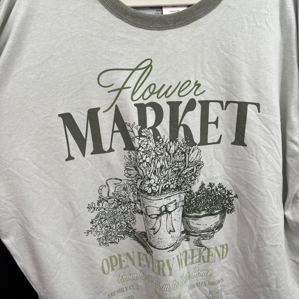 NEW zoe + Liv green ringer retro t-shirt granola girl botanical eco cottagecore - Picture 5 of 9